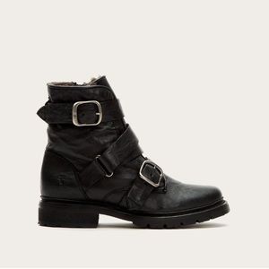 Frye Vanessa Tanker Shearling Moto Boot